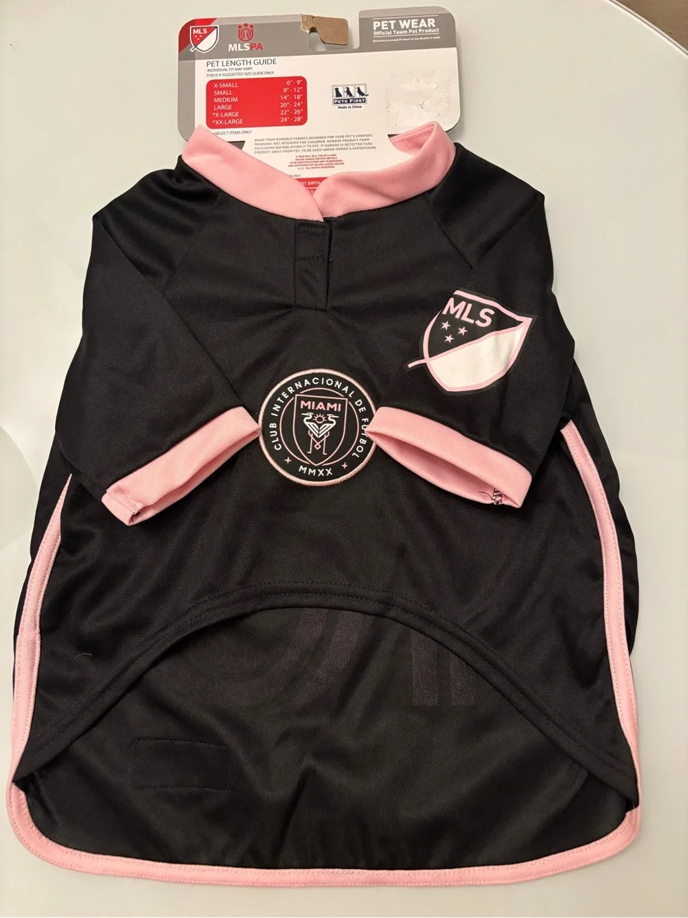 MLS Pet Wear 'Messi 10' Black & Pink Dog Jersey size L